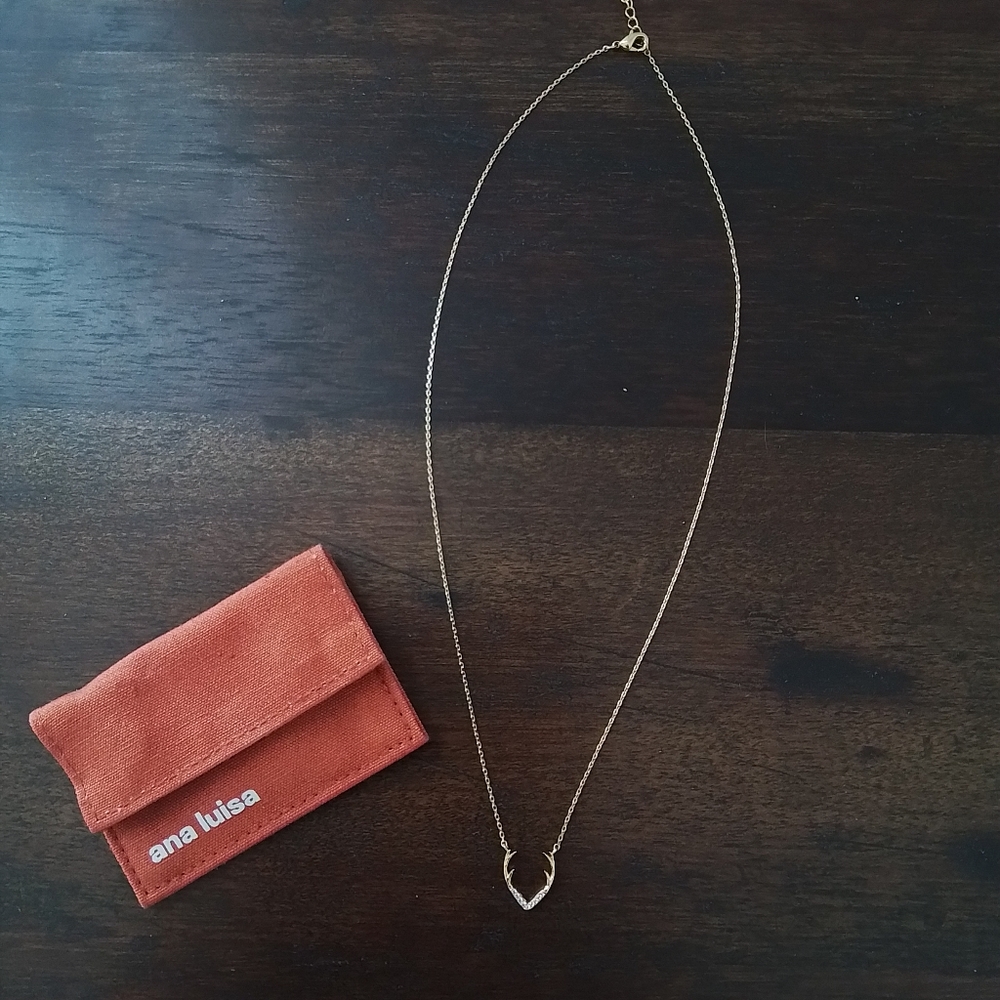 Gold Deer Antler Diamond Necklace